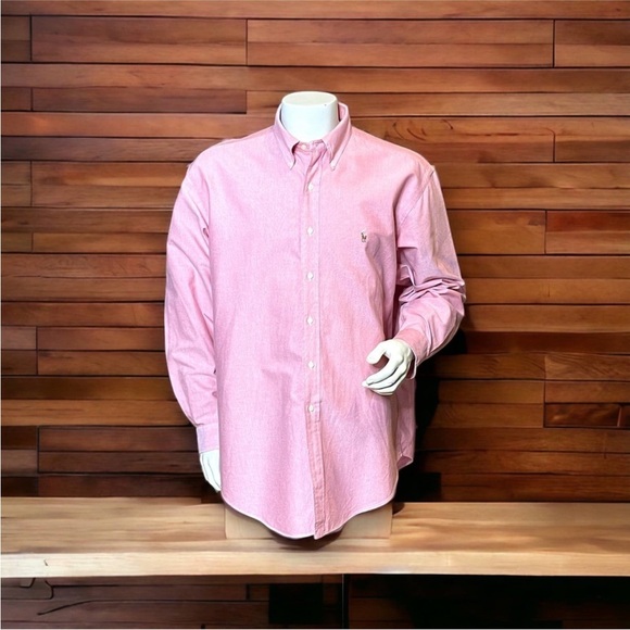 Ralph Lauren Other - Ralph Lauren Men’s Pink Yarmouth 100% Cotton Dress Shirt - 17.5/36.  B7